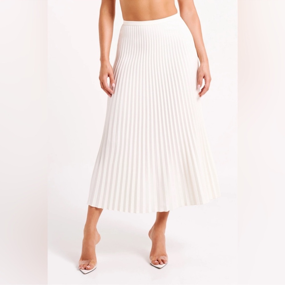 Meshki Twyla Pleated Suiting Maxi Skirt - Ivory